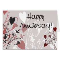 happy anniversary, wedding, anniversary, card, cards, romantic, romance, love, heart, hearts, flourish, floral, art, Card with custom graphic design