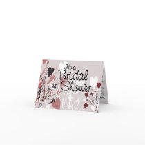 bridal shower, bridal, shower, invitation, card, heart, hearts, romantic, romance, love, bride, groom, wedding, flourish, design, floral, art, Card with custom graphic design