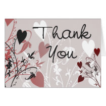 thank you, thanks, card, cards, romantic, romance, love, heart, hearts, wedding, anniversary, bridal, shower, flourish, floral, art, Card with custom graphic design