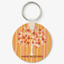 Heart Blossoms Design Keychain
