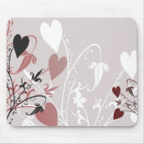 romantic, heart, hearts, love, wedding, anniversary, bridal, shower, gift, gifts, flourish, floral, mousepad, Mouse pad with custom graphic design