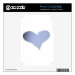Heart Blue Decals For iPhone 3GS