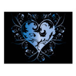 Heart blue postcards