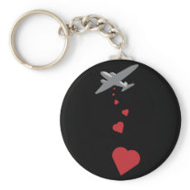 Heart Bomber - Make Love Not War Keychain