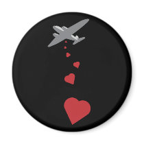 Heart Bomber - Make Love Not War Fridge Magnets