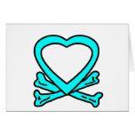 Heart & Bones Cyan The MUSEUM Zazzle Gifts Card