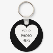 Heart Border Keychain Template - Black