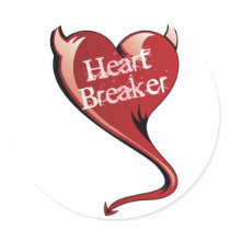heart breaker round sticker