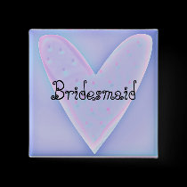 heart bridesmaid buttons