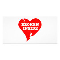 Heart Broken Inside Photo Card Template