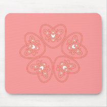 Heart Bumblebee Flower mousepads