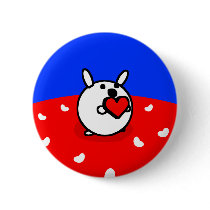 HEART BUNNY Button by kooky HEART BUNNY Button
