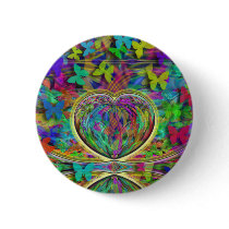 Heart Butterfly Button