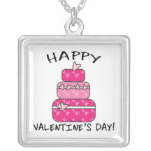 Heart Cake Happy Valentines Day Custom Necklace