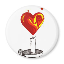 Heart Candle magnets