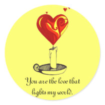 Heart Candle stickers
