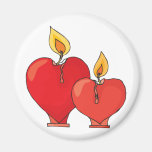 Heart Candles Fridge Magnets