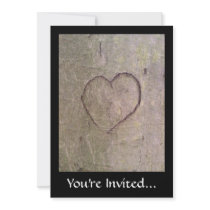Heart Carved in a Tree Invitations