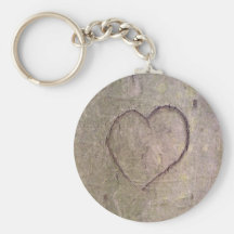 Heart Carved in a Tree Key Chain