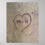 Heart Carved in a Tree posters