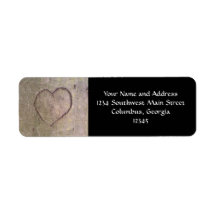 Heart Carved in a Tree Return Address Labels