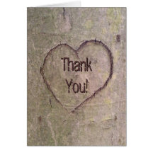 Heart Carved in Tree, Custom Romantic Nature Card