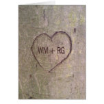 Heart Carved in Tree Wedding Invitation Card