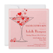 Heart Champagne Bachelorette Party Invitation