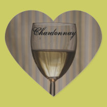 Heart Chardonnay Stickers stickers