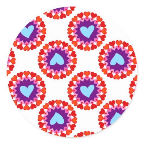 heart circle pattern sticker