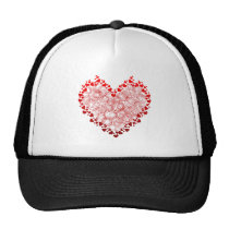 Heart Circle Valentines Day Trucker Hats