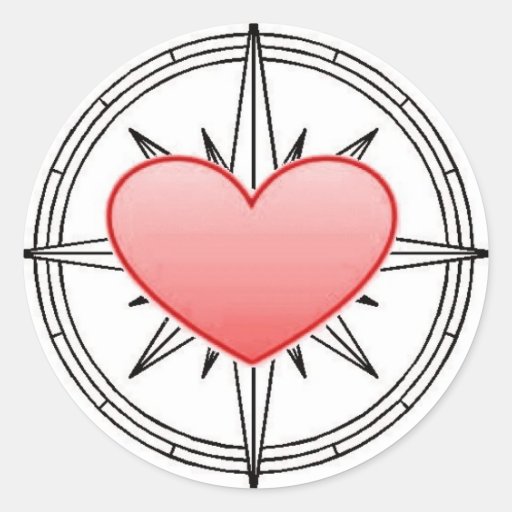 Heart Compass Sticker Zazzle