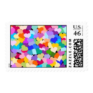 Heart Confetti Postage Stamps