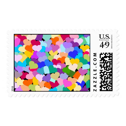 Heart Confetti Postage Stamps Zazzle