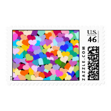 Heart Confetti Postage Stamps