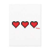 Heart Containers - Gamer, geek video games Life postcards by CasuallyHardcore Heart Containers - Gamer, geek video games Life postcards