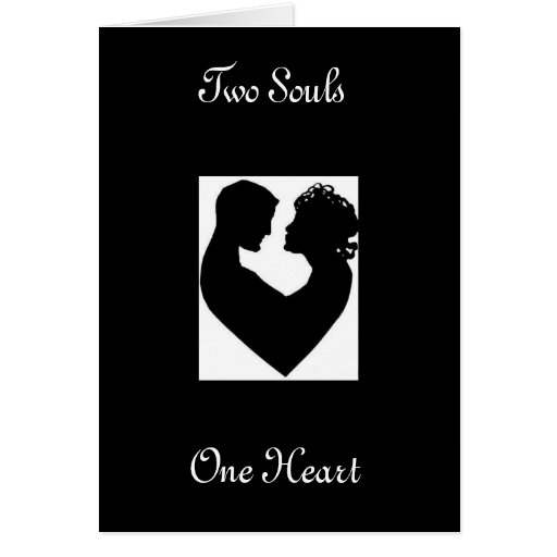 Heart Couple Two Souls One Heart Greeting Card Zazzle