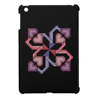 Heart Cross Stitch Quilt Square iPad Mini Case