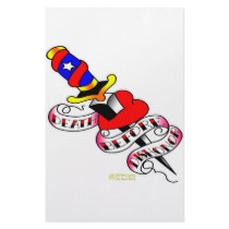 Heart & Dagger Death Before Dishonor stationery