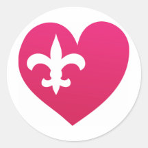 Heart de Lis Round Sticker