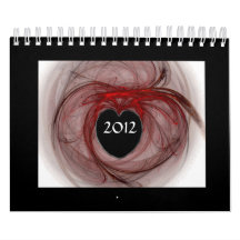 Heart Design Calendar with Fractal Art