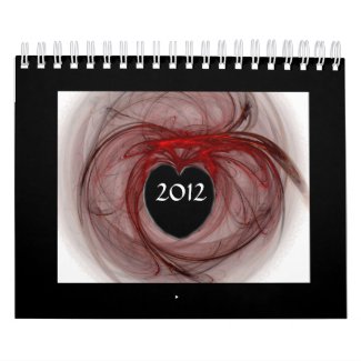 Heart Design Calendar with Fractal Art calendar
