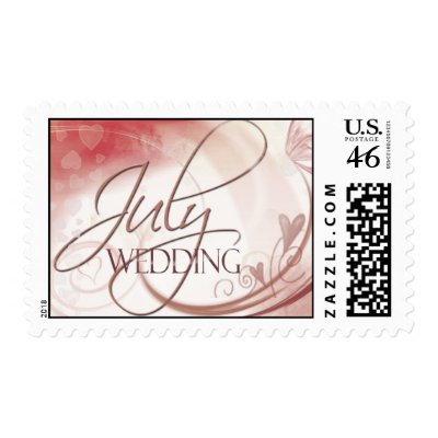 Heart design July Wedding  Postage by aslentz