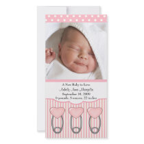 Heart Diaper Pins PHOTO Birth Announcement photo cards by celebrateitinvites Heart Diaper Pins PHOTO Birth Announcement photo cards