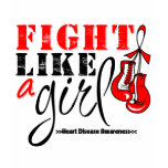 Heart Disease Awareness Fight Like a Girl t-shirts