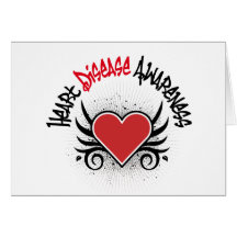 Heart Disease Awareness Grunge Greeting Cards