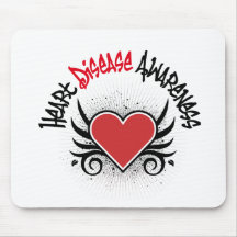 Heart Disease Awareness Grunge Mouse Mat