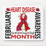 Heart Disease Awareness Month Flower Ribbon 4 mousepads