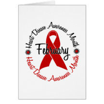 Heart Disease Awareness Month Red Ribbon 1.3 Greeting Card