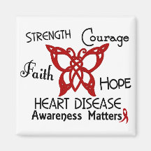 Heart Disease Celtic Butterfly 3 Fridge Magnets